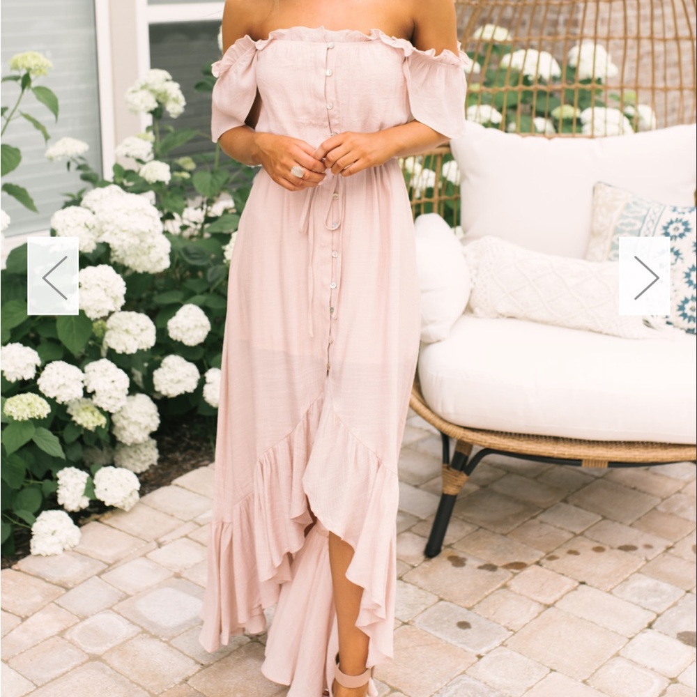 Blush high low maxi